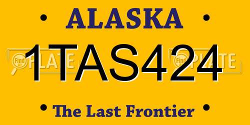 1TAS424 Alaska License Plate