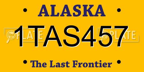1TAS457 Alaska License Plate