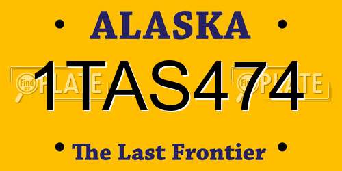 1TAS474 Alaska License Plate