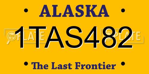 1TAS482 Alaska License Plate
