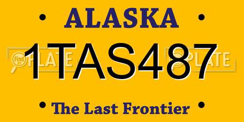1TAS487 Alaska License Plate