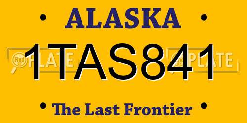 1TAS841 Alaska License Plate