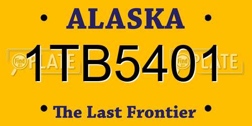 1TB5401 Alaska License Plate