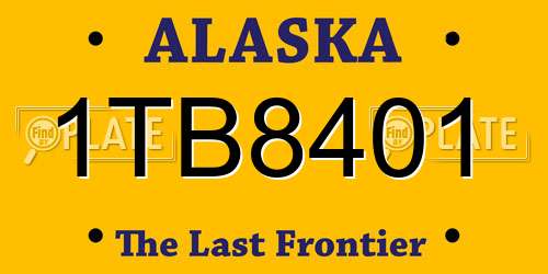 1TB8401 Alaska License Plate