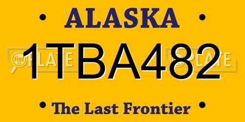 1TBA482 Alaska License Plate