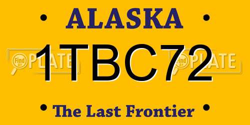 1TBC72 Alaska License Plate