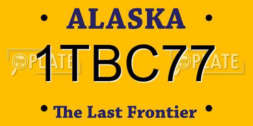 1TBC77 Alaska License Plate