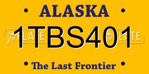 1TBS401 Alaska License Plate