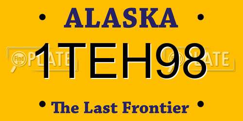 1TEH98 Alaska License Plate