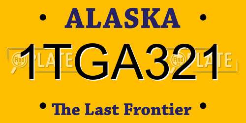 1TGA321 Alaska License Plate