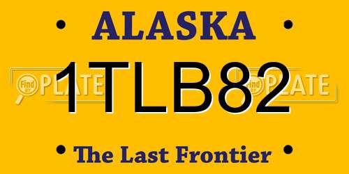 1TLB82 Alaska License Plate