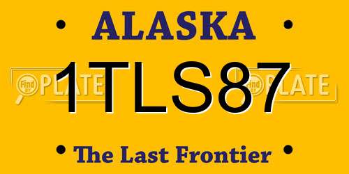 1TLS87 Alaska License Plate