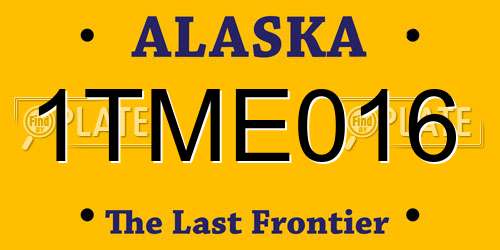 1TME016 Alaska License Plate