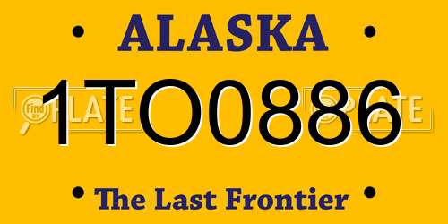 1TO0886 Alaska License Plate