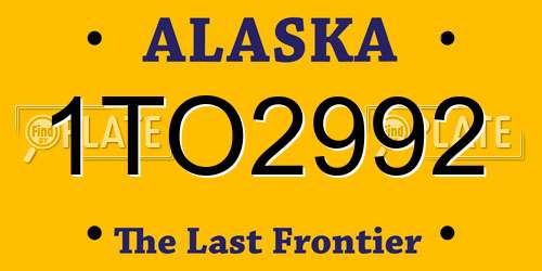 1TO2992 Alaska License Plate