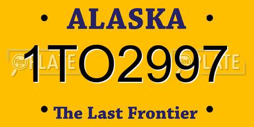 1TO2997 Alaska License Plate