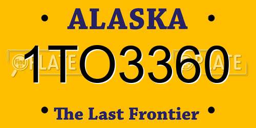 1TO3360 Alaska License Plate