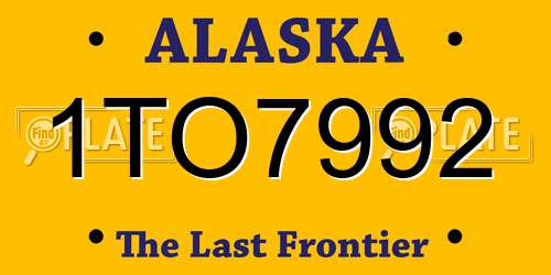 1TO7992 Alaska License Plate