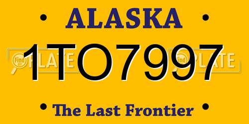 1TO7997 Alaska License Plate