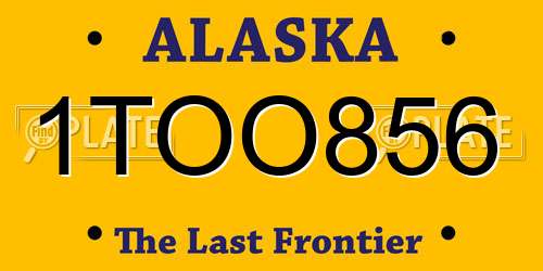 1TOO856 Alaska License Plate