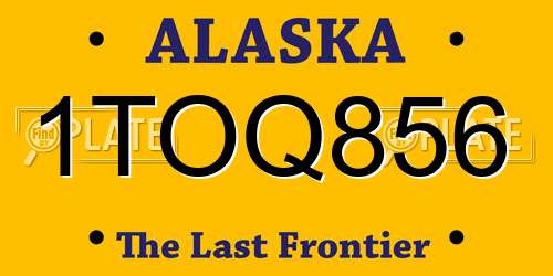 1TOQ856 Alaska License Plate