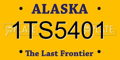 1TS5401 Alaska License Plate