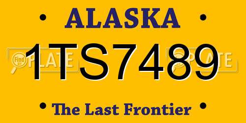 1TS7489 Alaska License Plate