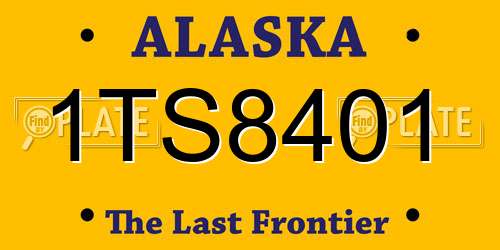 1TS8401 Alaska License Plate