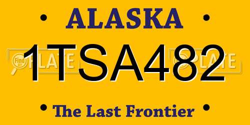 1TSA482 Alaska License Plate
