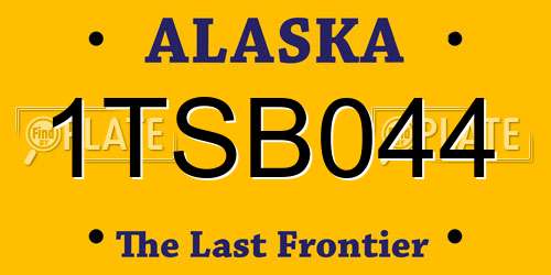 1TSB044 Alaska License Plate