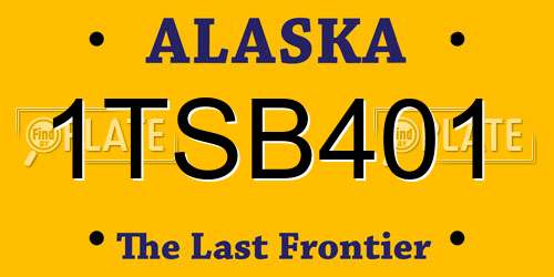 1TSB401 Alaska License Plate