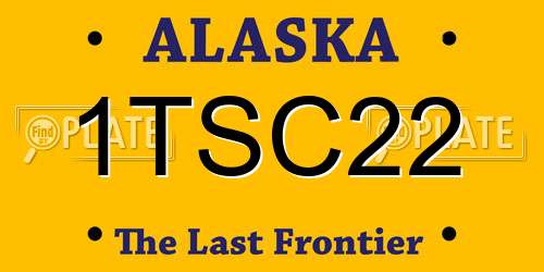 1TSC22 Alaska License Plate