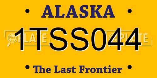 1TSS044 Alaska License Plate