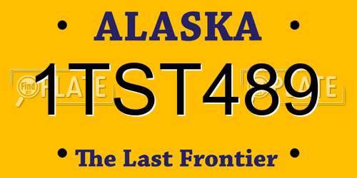 1TST489 Alaska License Plate