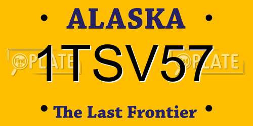1TSV57 Alaska License Plate