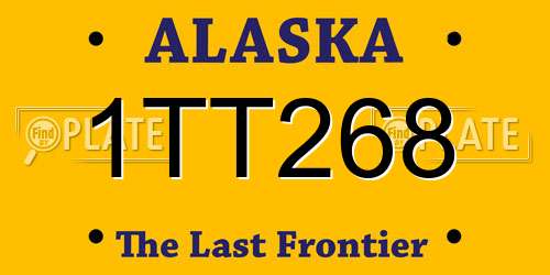 1TT268 Alaska License Plate