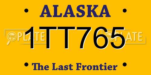 1TT765 Alaska License Plate