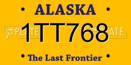 1TT768 Alaska License Plate