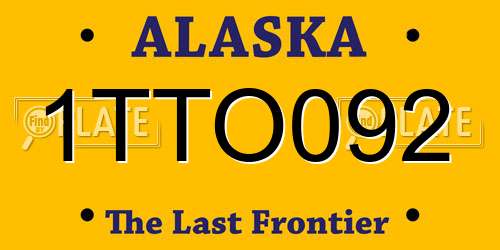 1TTO092 Alaska License Plate