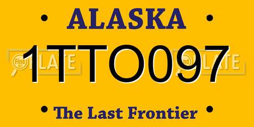 1TTO097 Alaska License Plate