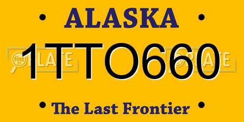 1TTO660 Alaska License Plate