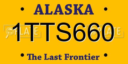 1TTS660 Alaska License Plate