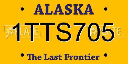 1TTS705 Alaska License Plate