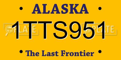 1TTS951 Alaska License Plate