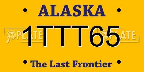 1TTT65 Alaska License Plate