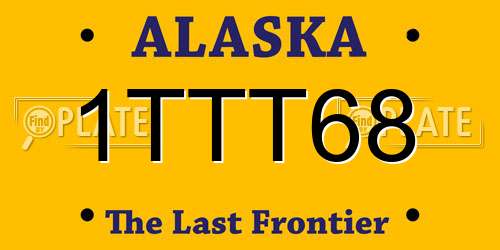 1TTT68 Alaska License Plate