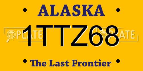 1TTZ68 Alaska License Plate
