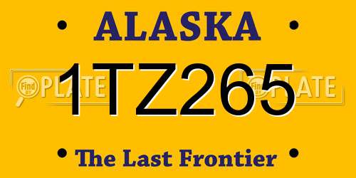 1TZ265 Alaska License Plate