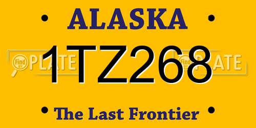 1TZ268 Alaska License Plate
