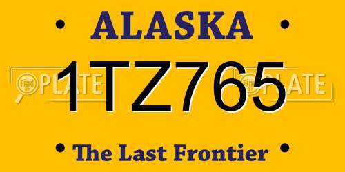 1TZ765 Alaska License Plate